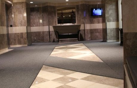 Interior view of entrance matting at Kent Street Towers