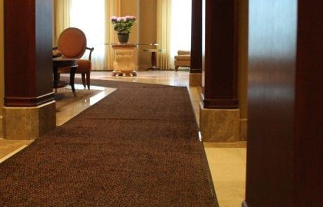 Interior view of entrance matting at Rivergate Way