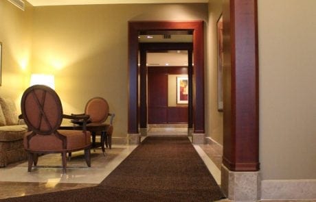 Interior view of entrance matting at Rivergate Way